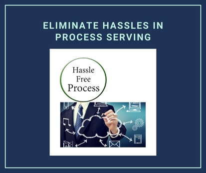 Eliminate Hassles in process serving; hassle-free process; a man writing on a board